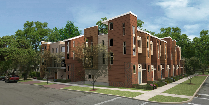 rendering of the Townhomes at the hinge